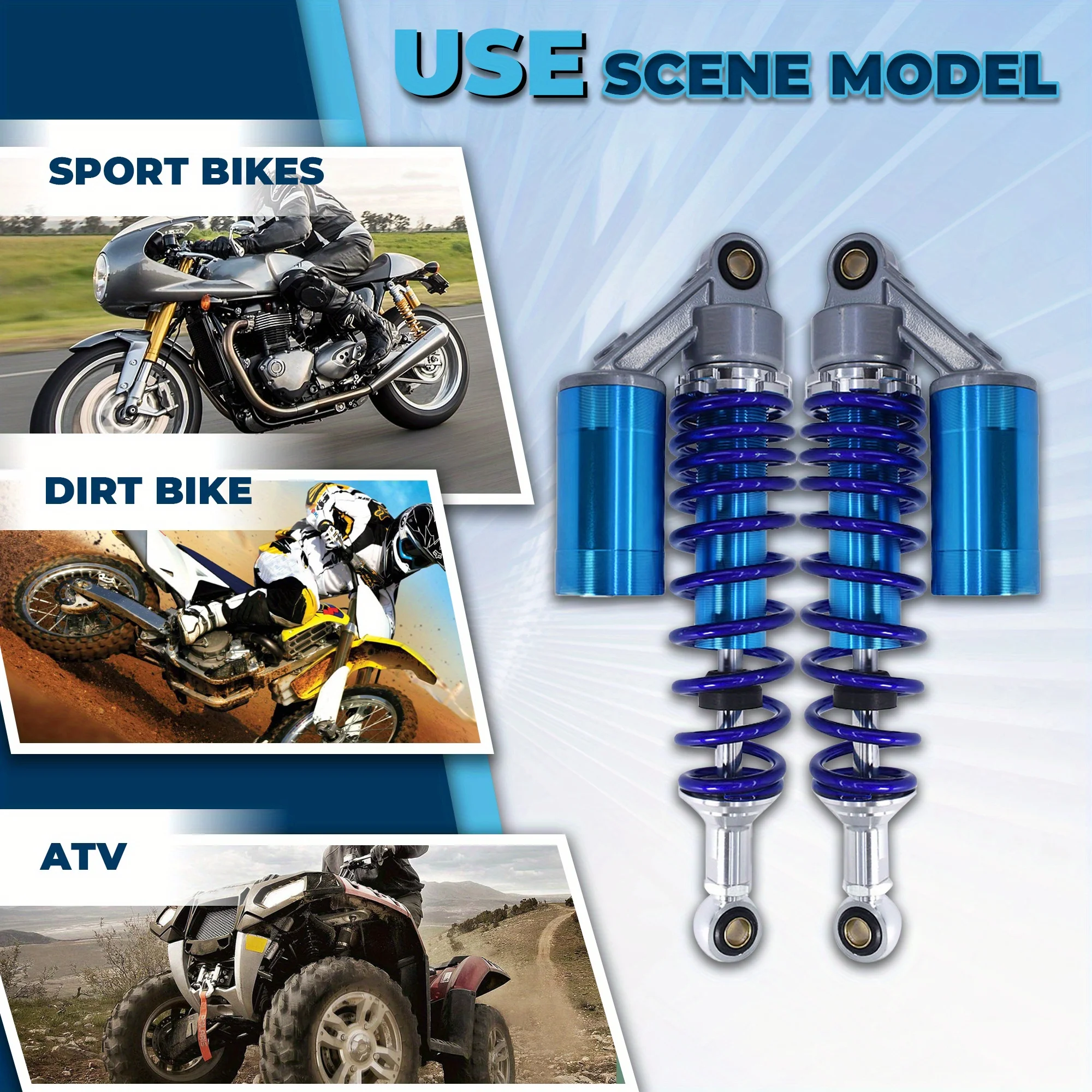 دراجة نارية امتصاص الصدمات المثبط الدراجات البخارية الخلفية تعليق 12.5 320 مللي متر استبدال لهوندا CX500 GL500 650 واضح الأزرق #5