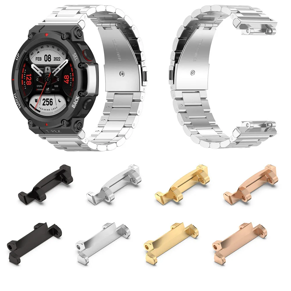 Behua 2 pçs/lote conector de metal para huami amazfit t-rex 2 2pro smartwatch adaptador de pulseira de aço conectores cabeça acessórios