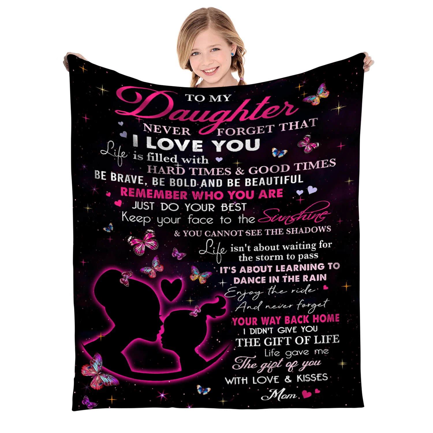 

To My Daughter Blanket,mother gave daughter birthday Festival gift blanket, bed sofa gift Sleeping blanket