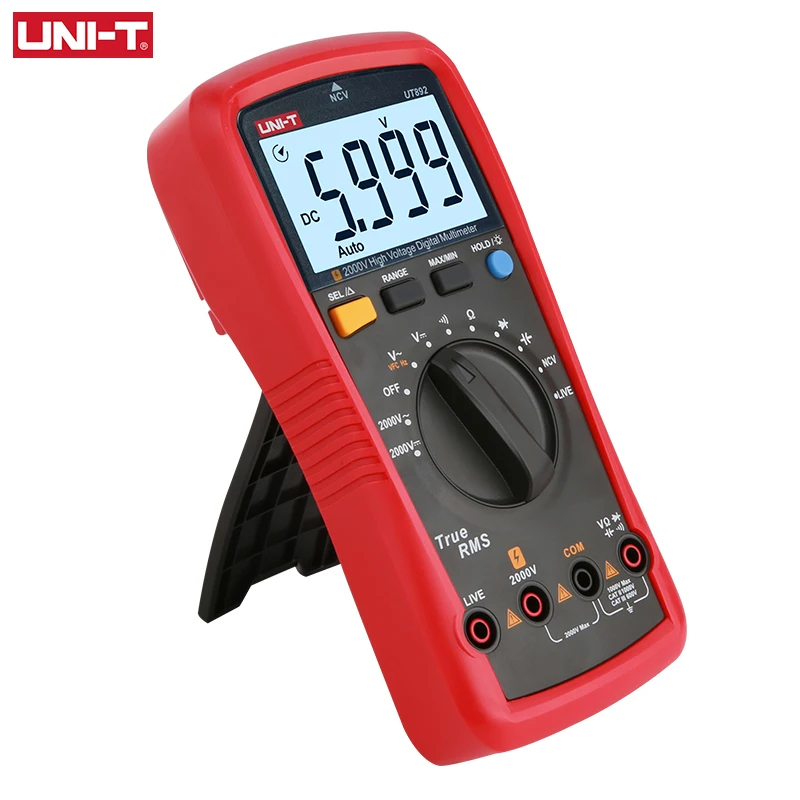 Imagem -03 - Uni-t Multímetro Digital Ut892 2000v ac dc Voltímetro True Rms Capacitor Tester Medidor de Freqüência Ncv Live Teste