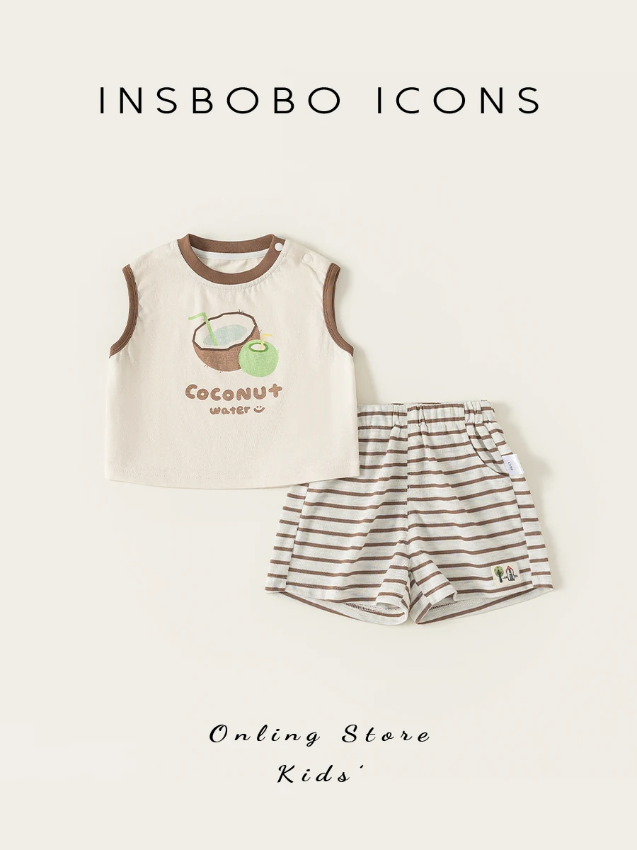 cute-baby-girl-outfit-2026-summer-new-style-two-piece-set-infant-cotton-polyester-blend-comfortable-breathable-fruit-vegetabl