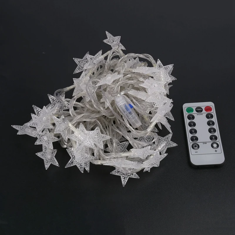 Décoration d'éclairage extérieur LED avec télécommande, USB 5V, 10 m, 60 LED