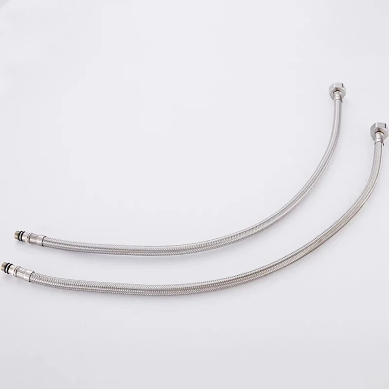 Badezimmer-Schlauch Edelstahl Flexible Sanitärrohre Küche 2-teiliges Set Kalt-Warm-Wasserhahn Zulaufschlauch G 1/2, G 3/8, G 9/16 – Detail 7