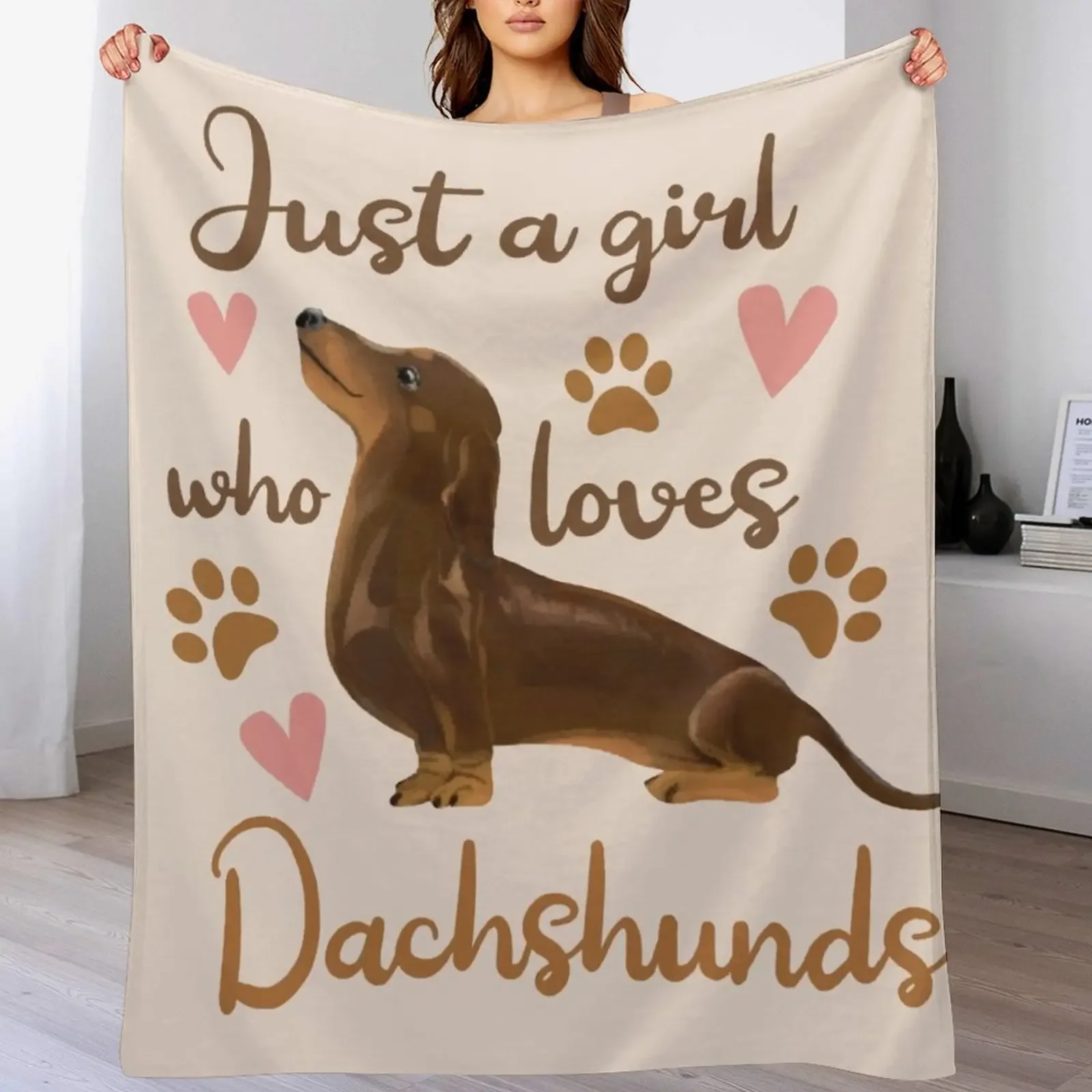 

Just a girl who loves Dachshunds Throw Blanket Soft Home Decor Blanket for Couch Bedroom