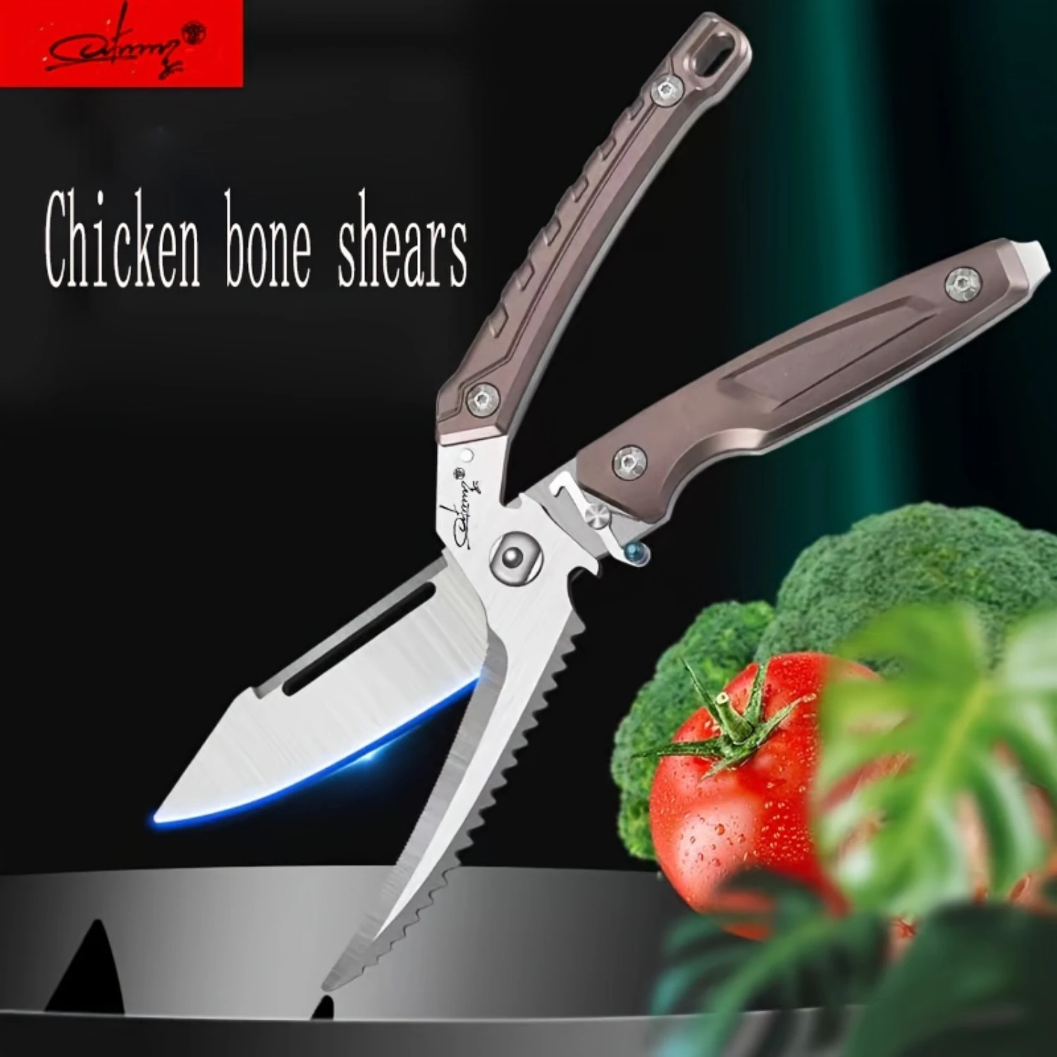 commercial chicken bone shears household kitchen chicken bone shears stainless steel all-steel multi-purpose split scissors