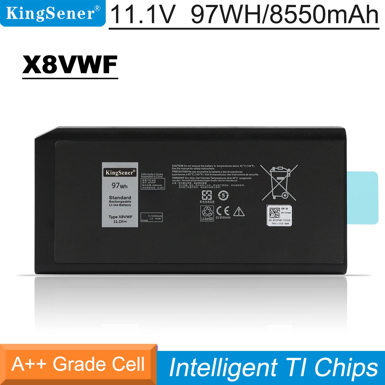 

Аккумулятор KingSener X8VWF 11,1 В 97 Втч 5XT3V 4XKN5 для ноутбука DELL CJ2K1 09FN4 DKNKD для DELL Latitude 14 7404 E5404 E7404 Series