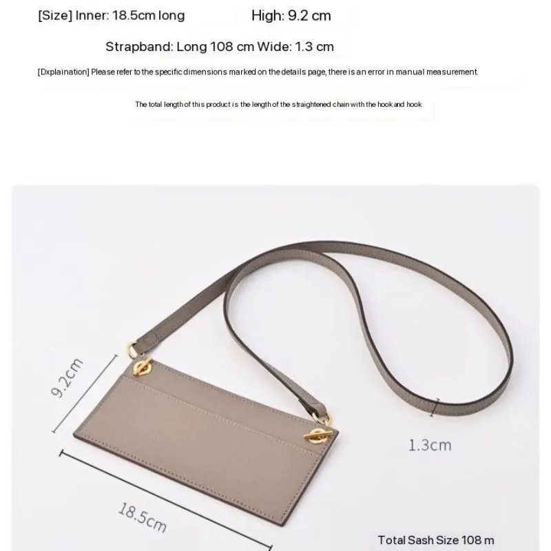 Inner lining accessory for transforming length wallet  into crossbody bag  inner cushion card holder insert