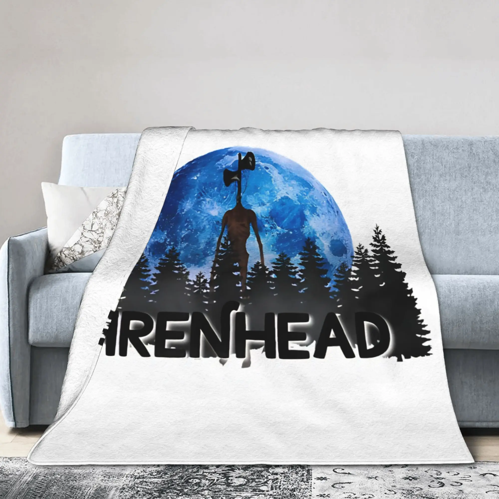 Siren Head Horror Blankets  Fuzzy Funny Warm Throw Blankets for Chair Covering Sofa Autumn/Winter