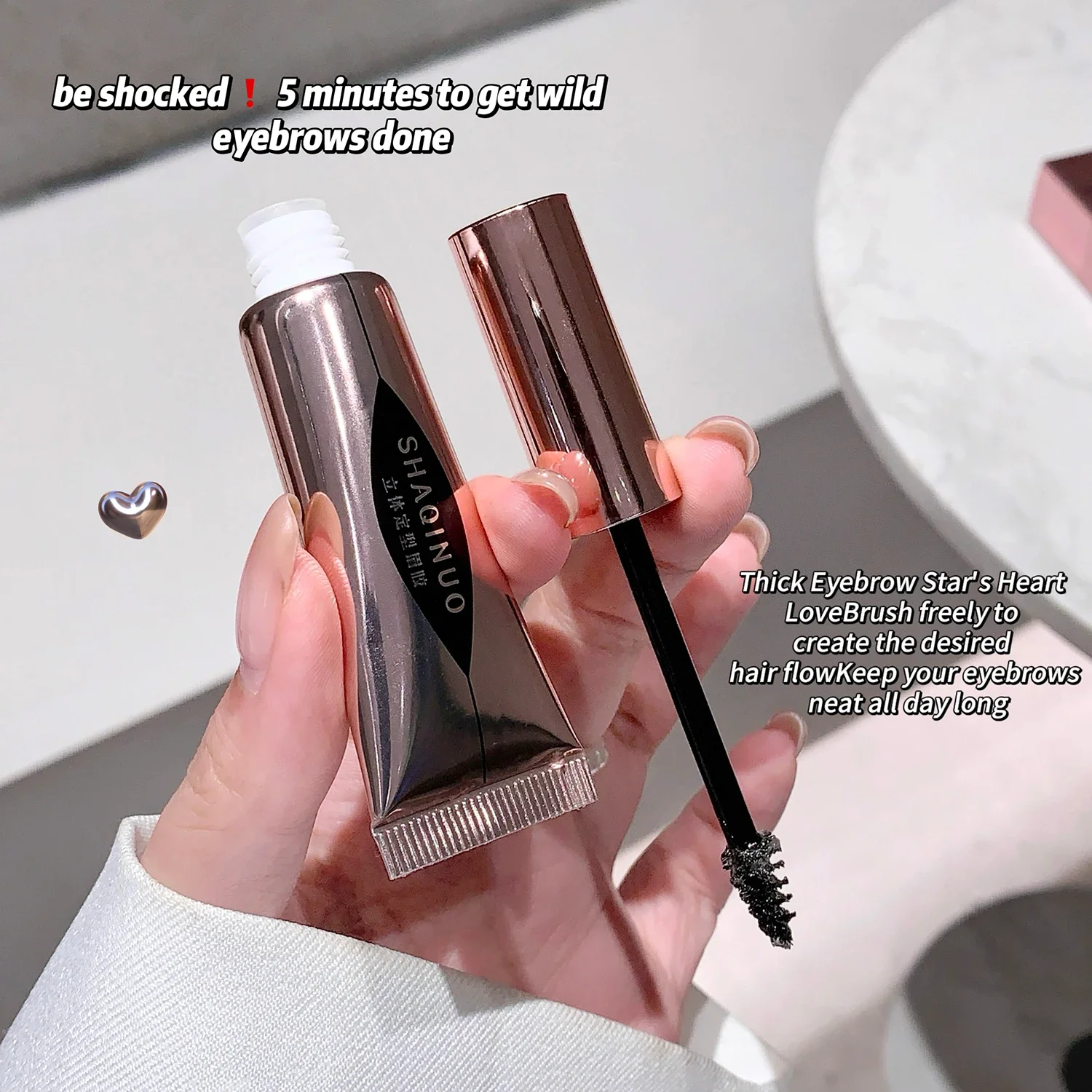 Gel para peinar cejas Fácil de dar forma y sujeción duradera, cepillo pequeño para una aplicación sin esfuerzo, de color natural para Al