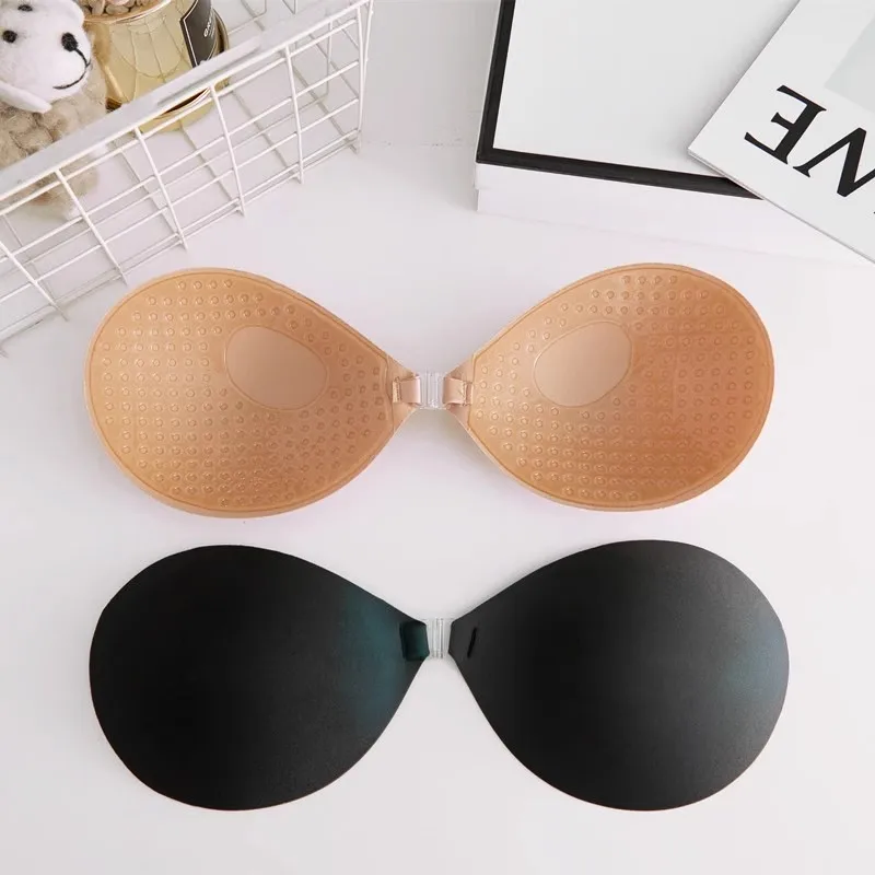 Women Invisible Chest Stickers Bra Lift Up Nude Bra Self Adhesive Round Invisible Cover Bra Silicone Pad Sexy Strapless Breast