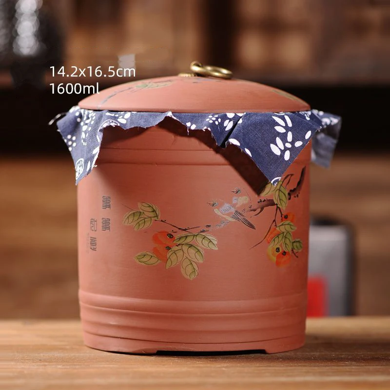 

Large Capacity Home Purple Clay Tea Caddy Portable Tea Sealed Storage Jars Kitchen Spices Herbs Moisture-proof Organizer Tank