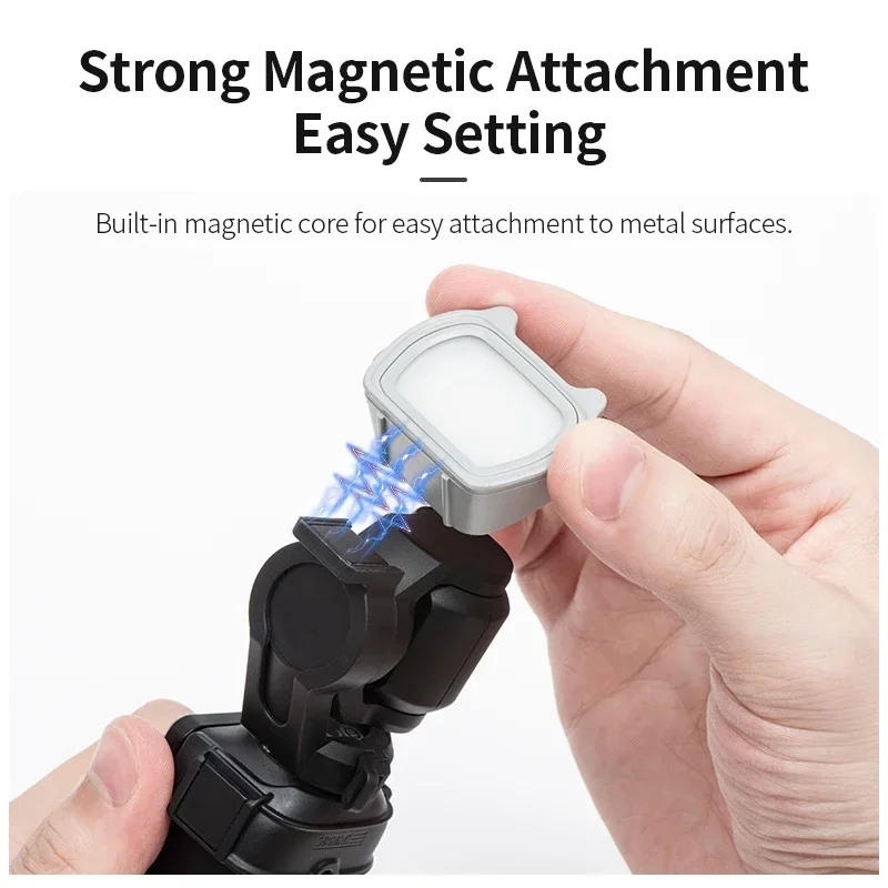 Magnetisches Fülllicht-Set, Weiß + Warm + Weiches Licht, 3 Modi, Kamera-Fülllicht mit Einzel- und Doppelklammern für DJI Pocket 3