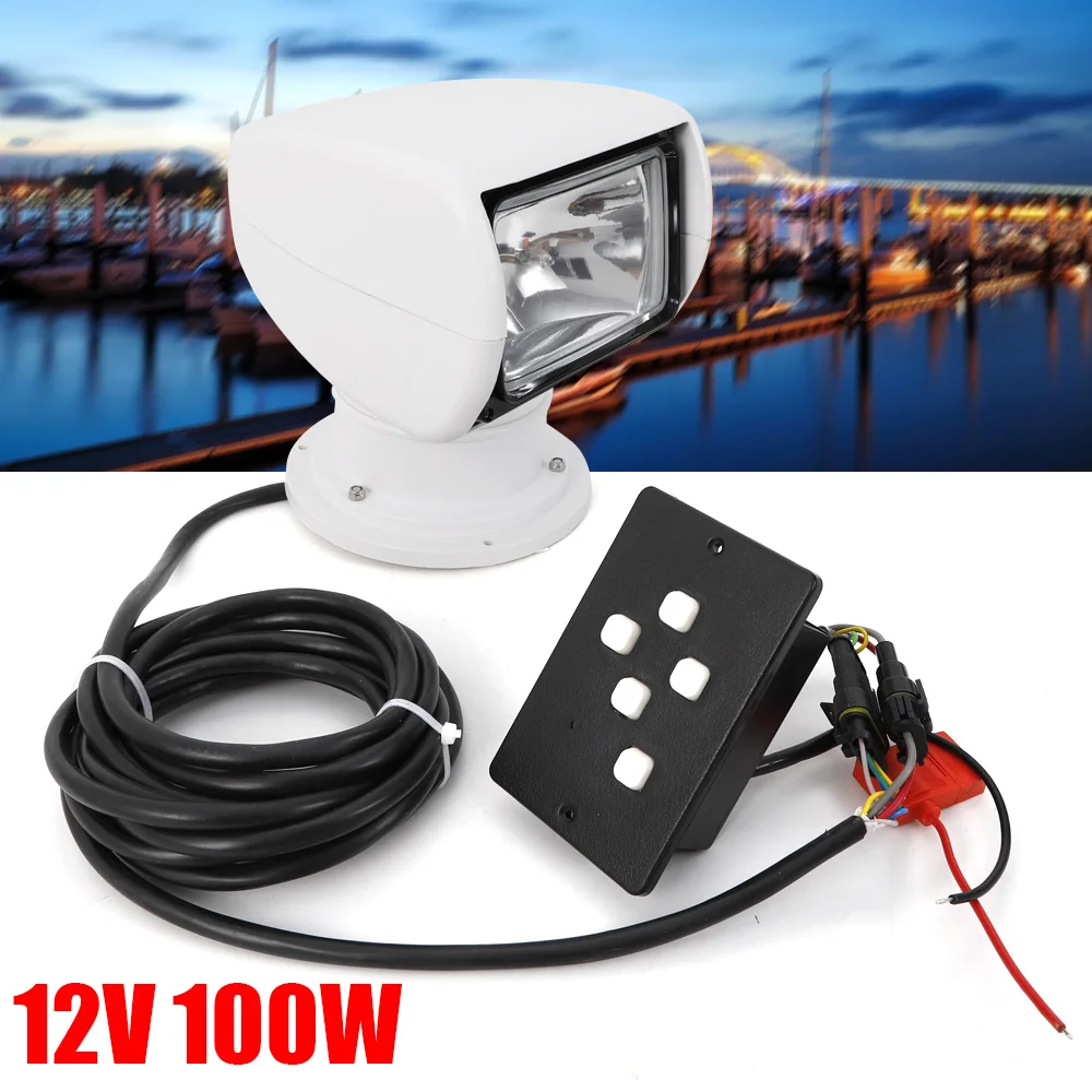 

Searchlight LED Spotlight Marine Boat Remote Control Headlight 100 W Yacht Coast Guard Fishing Boat 360° Swivelling 2500LM