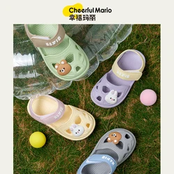 Cheerful Mario kids slippers summer cute  cartoon soft soles non-slip baby beach shoes