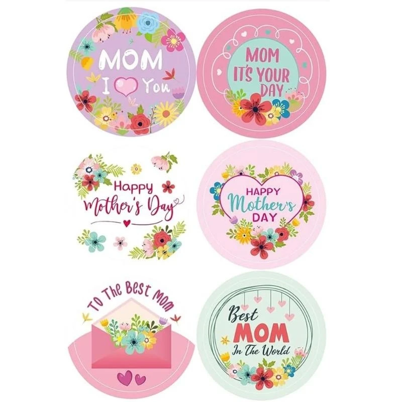 500count Stiker Pengepakan Bunga 1 inci Stiker Segel Hari untuk Hari