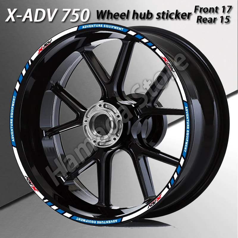 Motorcycle Wheel Hub Sticker Decals Accessories Waterproof 15''17'' For honda x adv 750 x-Adv750 xadv750 Adventu