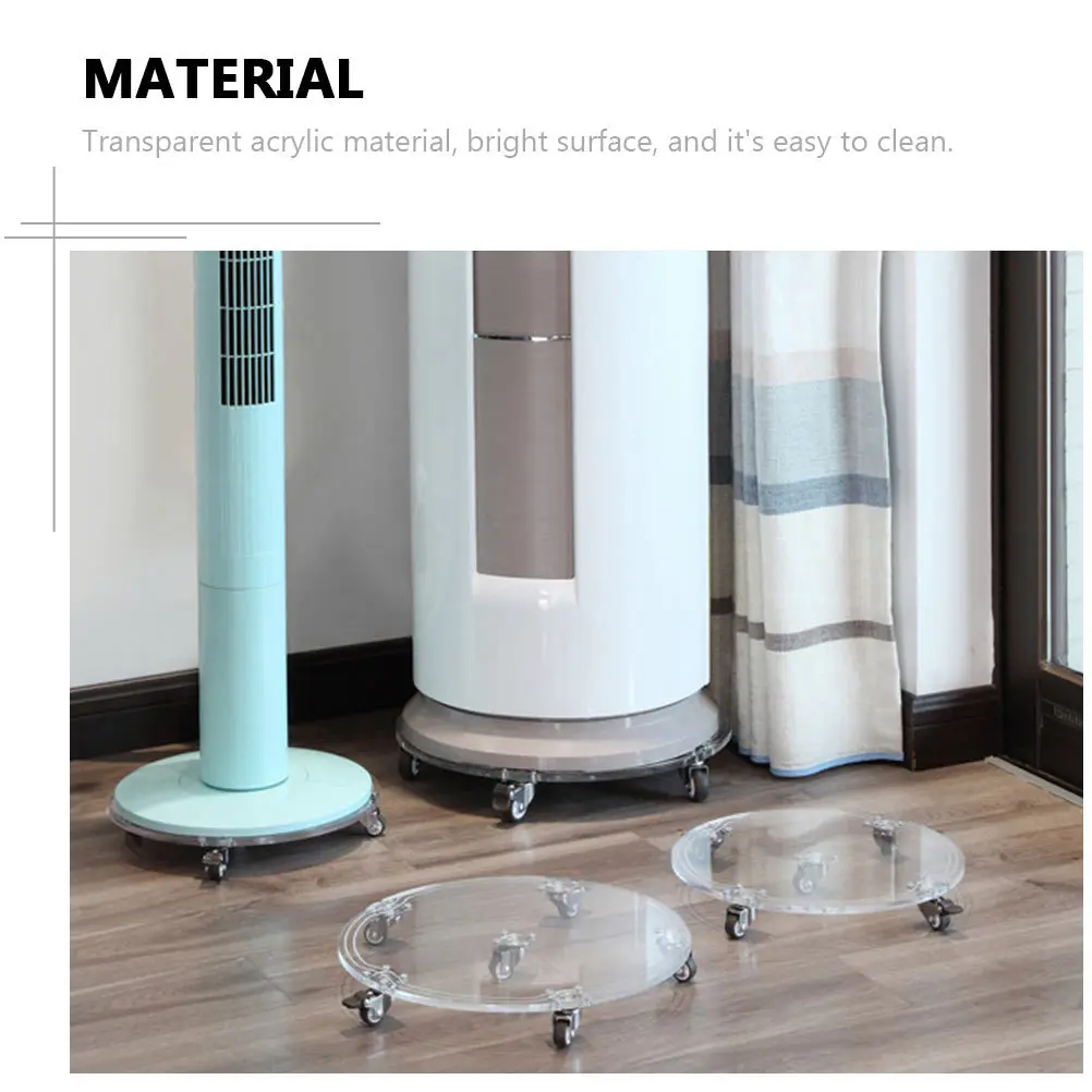 

1Pcs Moveable Flowerpot Holder Tray Round Design Strong Bearing Capacity Acrylic Planter Pallet for Indoor Outdoor Use