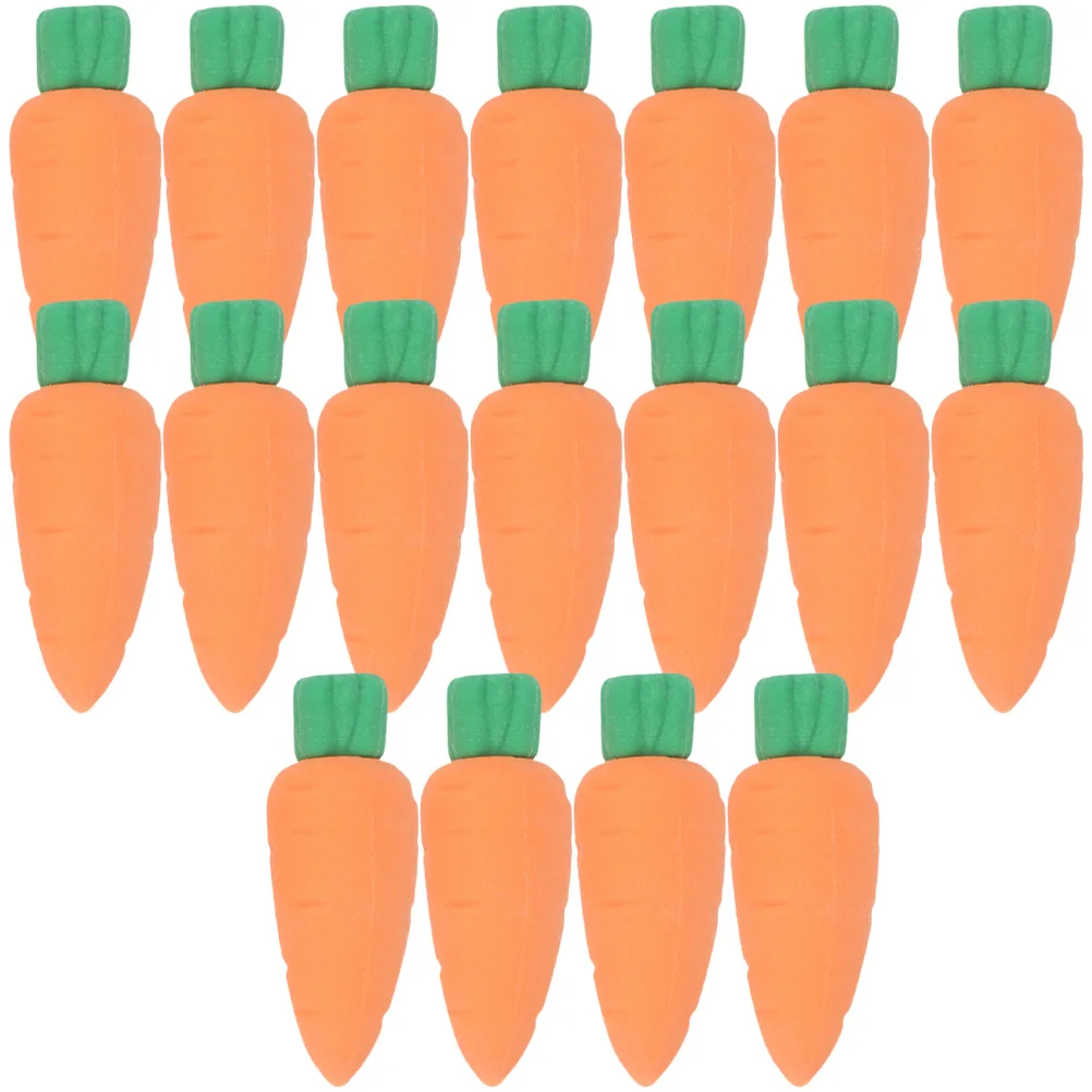 

40 Pcs Art Rubber Erasers Creative Stationery Kids Gifts Basket Fillers School Supplies Carrot Shape Pencil Eraser Student Tools