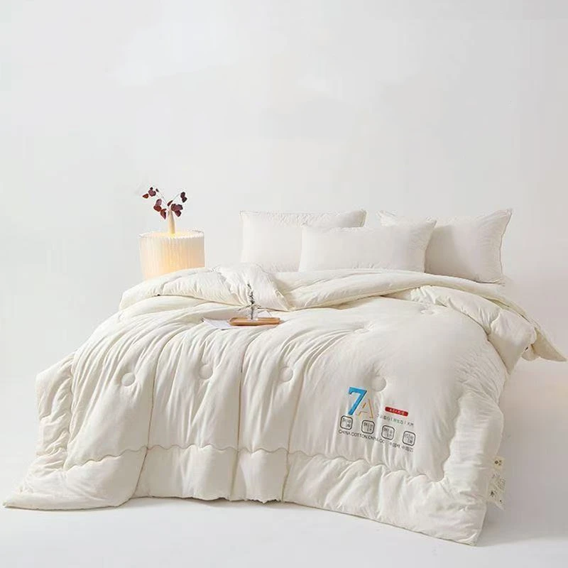 Super Soft White Soybean Fiber Comforter Class A Autumn Winter Antibacterial Warm Blanket Quilt for Single Double Bed Duvet