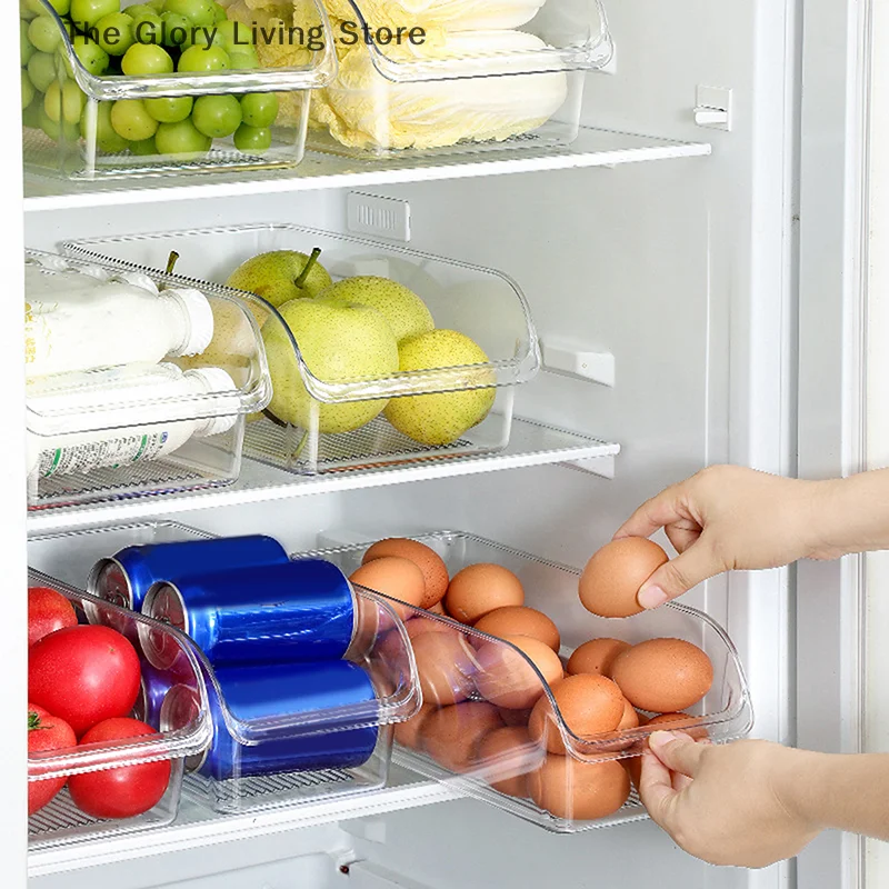 1PC Refrigerator Storage Box Fresh-keeping Box Household Vegetable Fruit And Egg Drawer Refrigerator Organizer Box