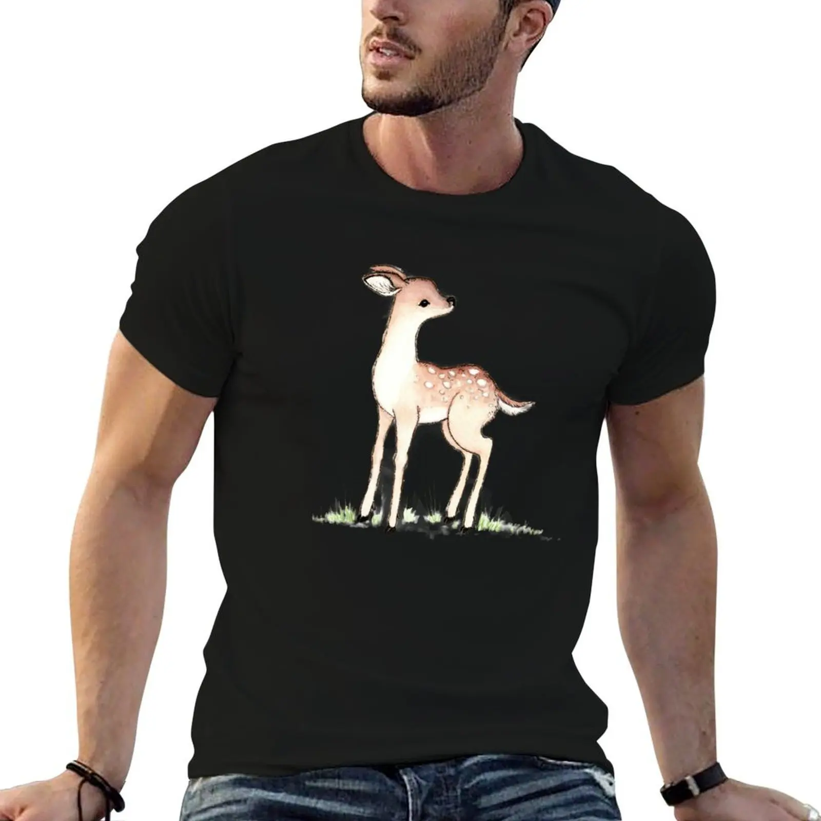 Woodland Deer T-Shirt vintage graphic tee oversize t-shirts man shirts men graphic