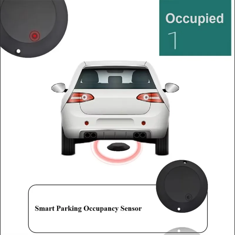 Dingtek DO202 Smart NB-IoT Lorawan Sensor de estacionamento sem fio Material ABS Detector de veículos IP Rede TCP sem fio