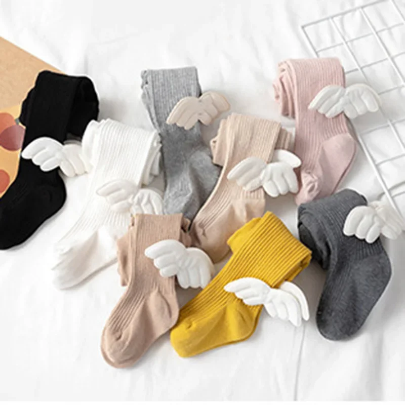 

1 Pair 0-6 Years Baby Girl Cotton Spring Autumn Pantyhose with Angel Wings Kawaii Socks Cute Tights Leggings Socks