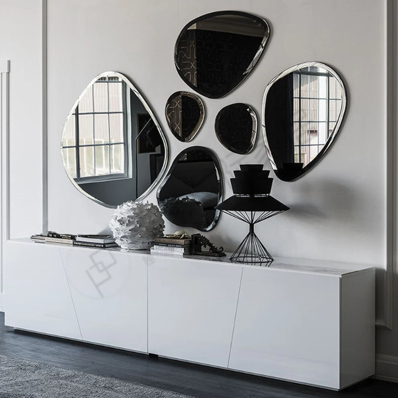 

Alien Art Ultra White Bathroom Mirror Decorative Makeup Entrance ins Designer Bathroom