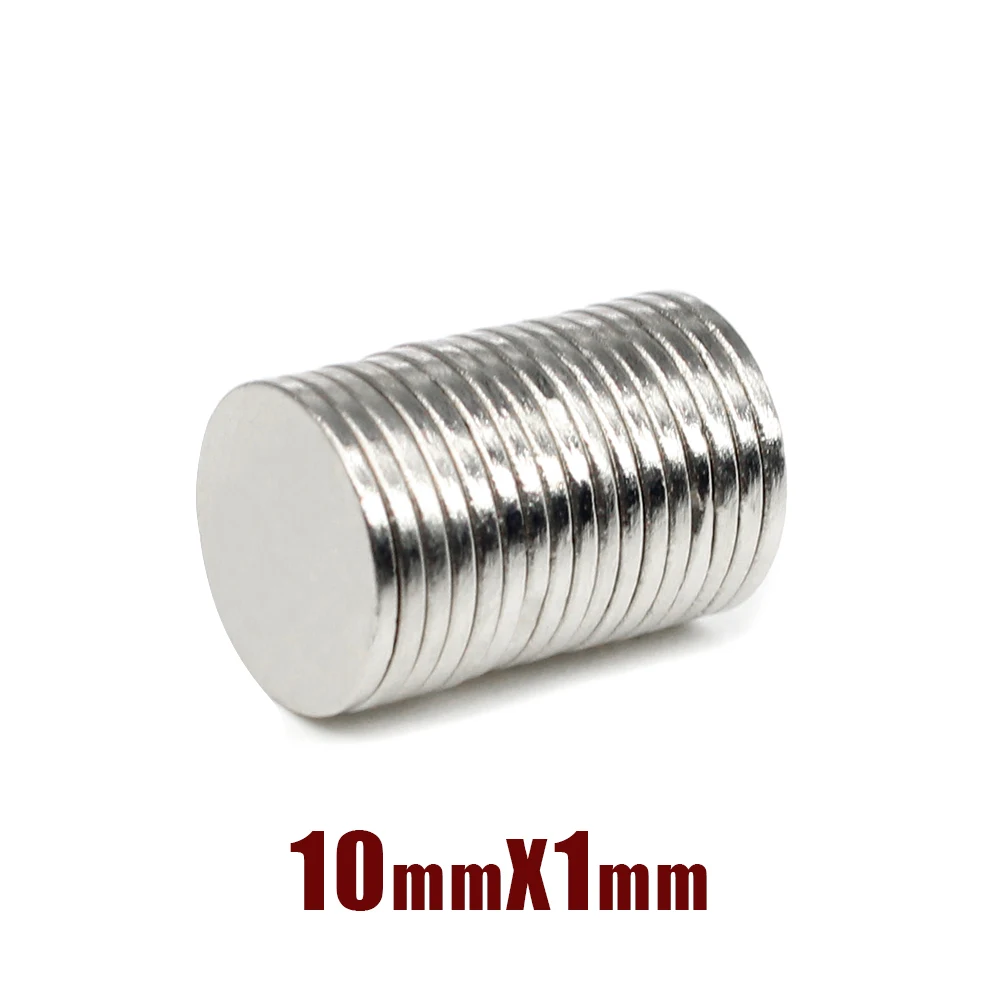 20/50/100/200/500PCS 10x1 Round Strong Magnet 10mm X 1mm Neodymium Permanent Search Magnet Disc 10x1mm Powerful Magnetic 10*1 mm