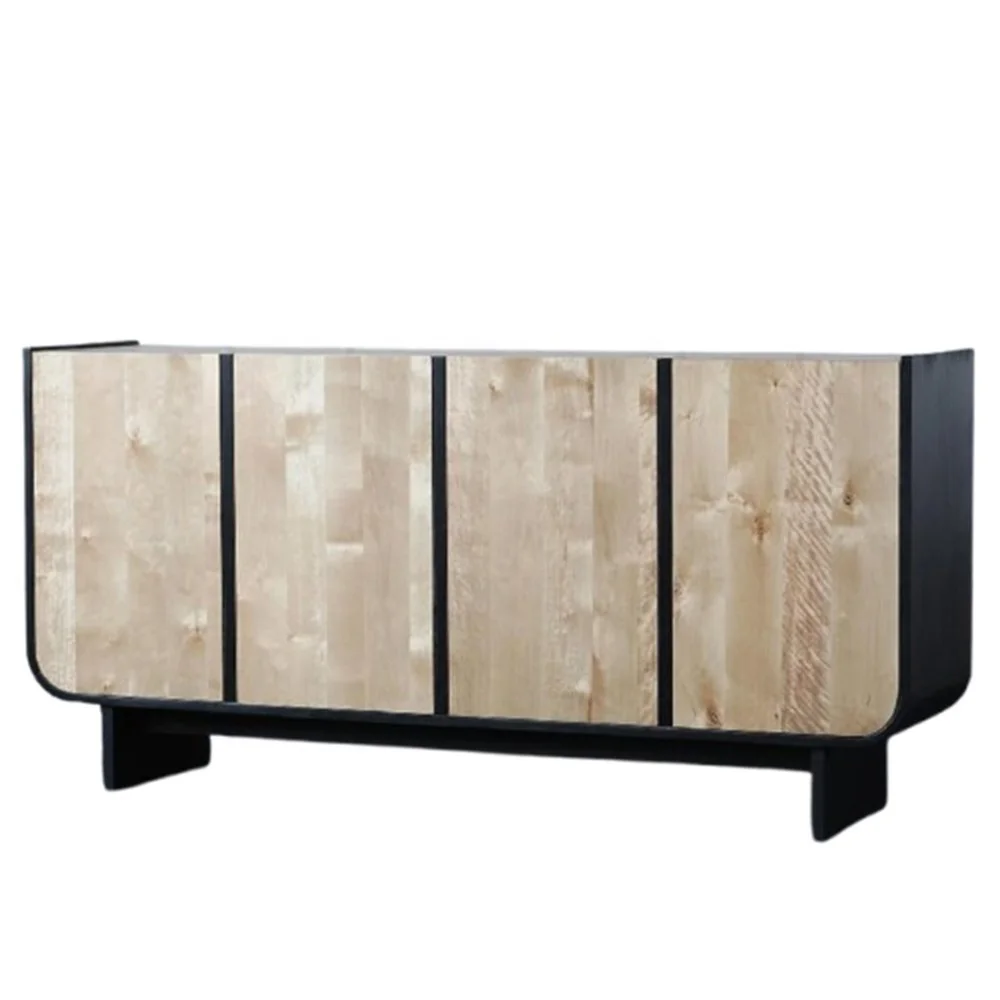 Black Natural Wood Cupboard American Brushed Sideboard Cabinet Baroque Hotel Cabinet