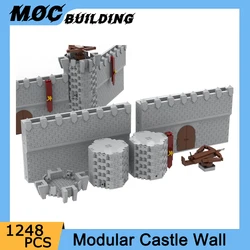 MOC Building Blocks Medieval City Modular Castle Tower Wall Gate Fortress Model Bricks DIY Assembly Street View Toys Boys Gift