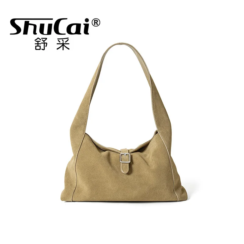 

Женская сумка-тоут для боулинга, матовая замшевая коровья кожа, женская сумка-шоппер, роскошная дизайнерская брендовая сумка на плечо, новинка осени и зимы 2026, новинка