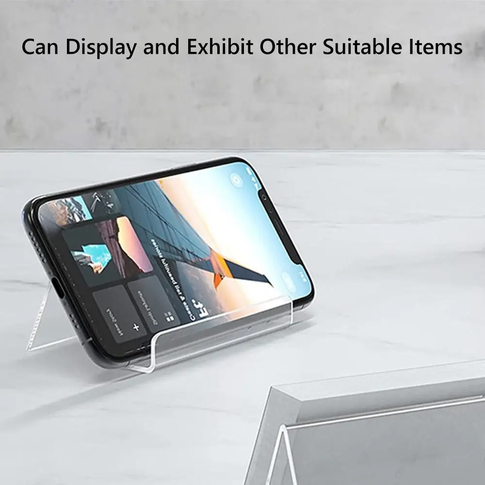 حامل كتب أكريليك متين، رف عرض أقراص مضغوطة محمول شفاف، رف كتب متعدد الوظائف للاستخدام المكتبي #1