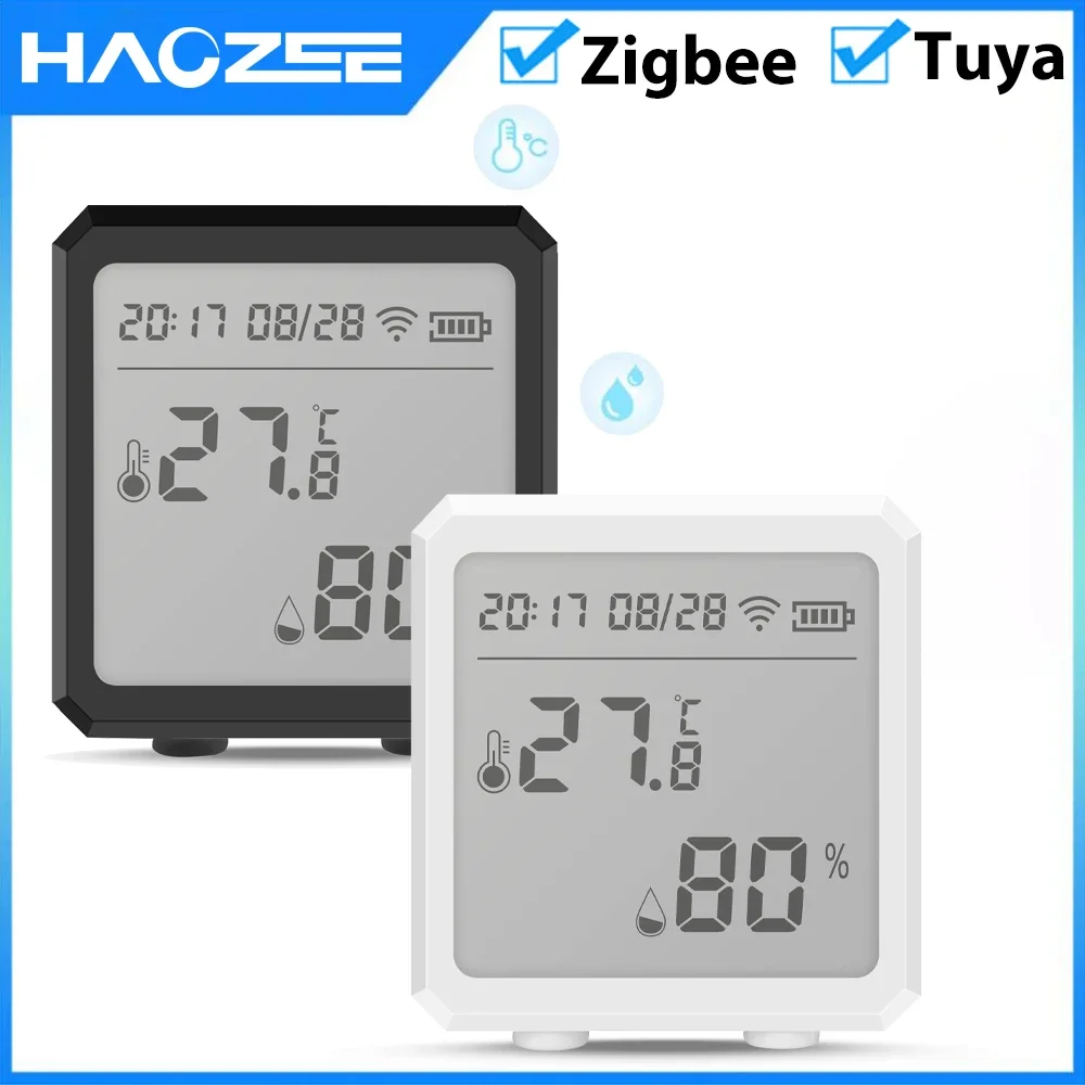 Tuya Smart Zigbee sensore di temperatura e umidità igrometro per interni termometro con Display LCD supporto Alexa Google Assis