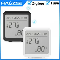 Tuya Smart Zigbee sensore di temperatura e umidità igrometro per interni termometro con Display LCD supporto Alexa Google Assis