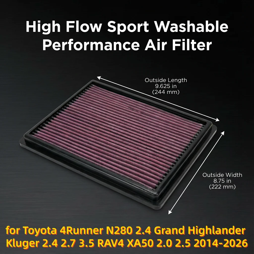for Toyota 4Runner N280 2.4 Grand Highlander Kluger 2.4 2.7 3.5 RAV4 XA50 2.0 2.5 2014-2026 High Flow Sport Air Filter 33-2443