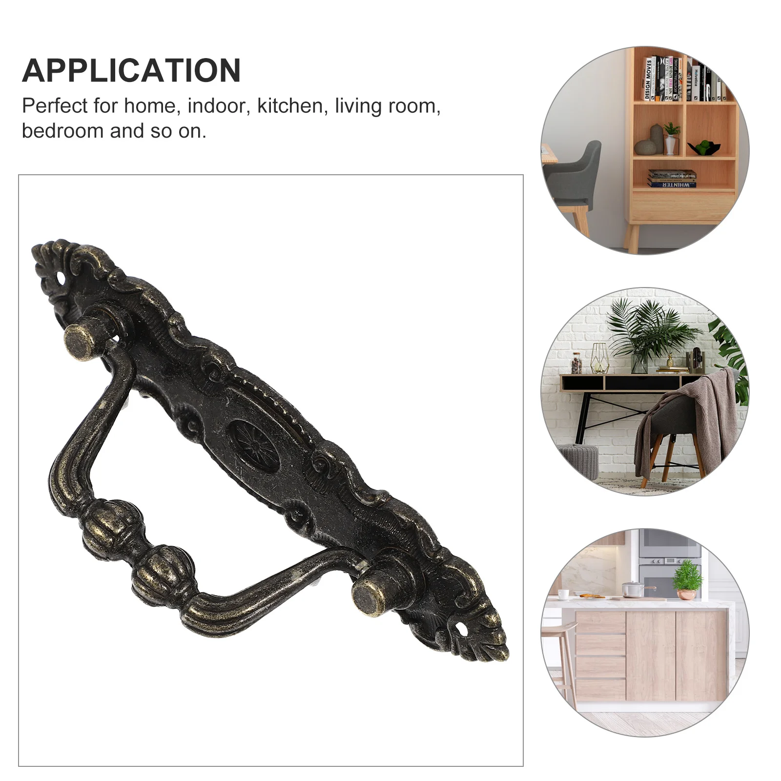 

6Pcs Zinc Alloy Cabinet Handles Vintage Drawer Pulls European Style Smooth Durable Furniture Accessories Drawer Pulls