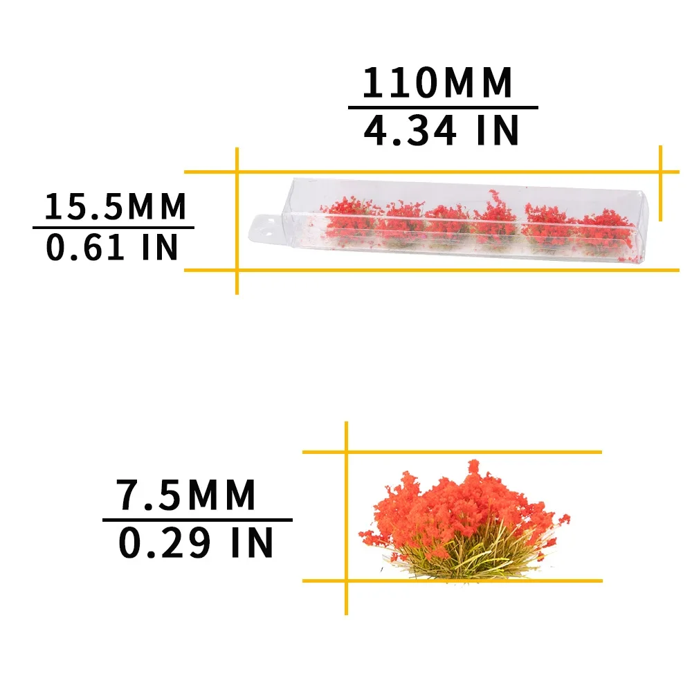 Model miniaturowy klastr kwiat statyczna trawa roślina dla HO Trail kolejowa domek dla lalek DIY diorama krajobraz kolejowy kwiaty