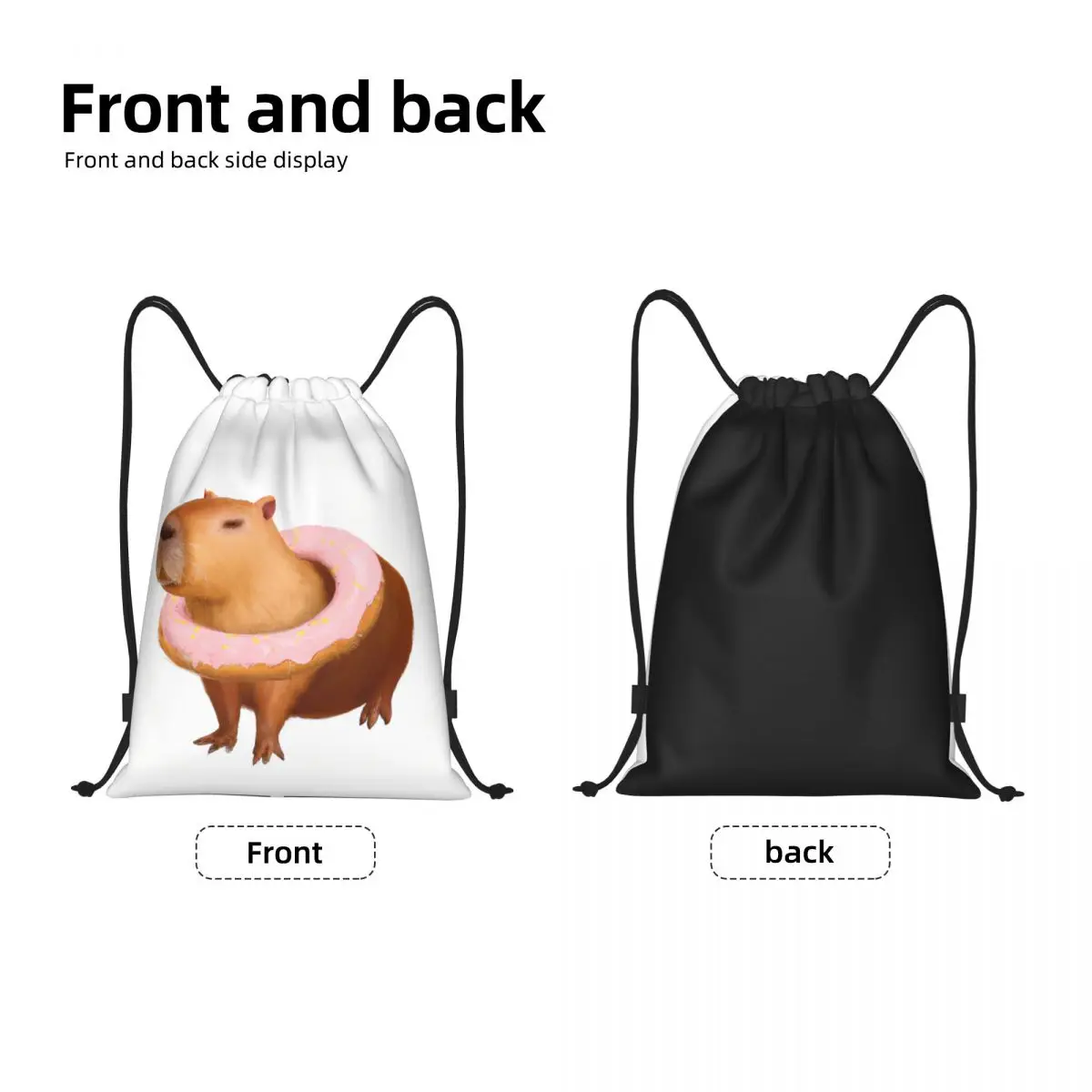 Lustige Capybara Zeichnung Malerei Kordel zug Rucksack Sport Sporttasche String Sackpack zum Trainieren