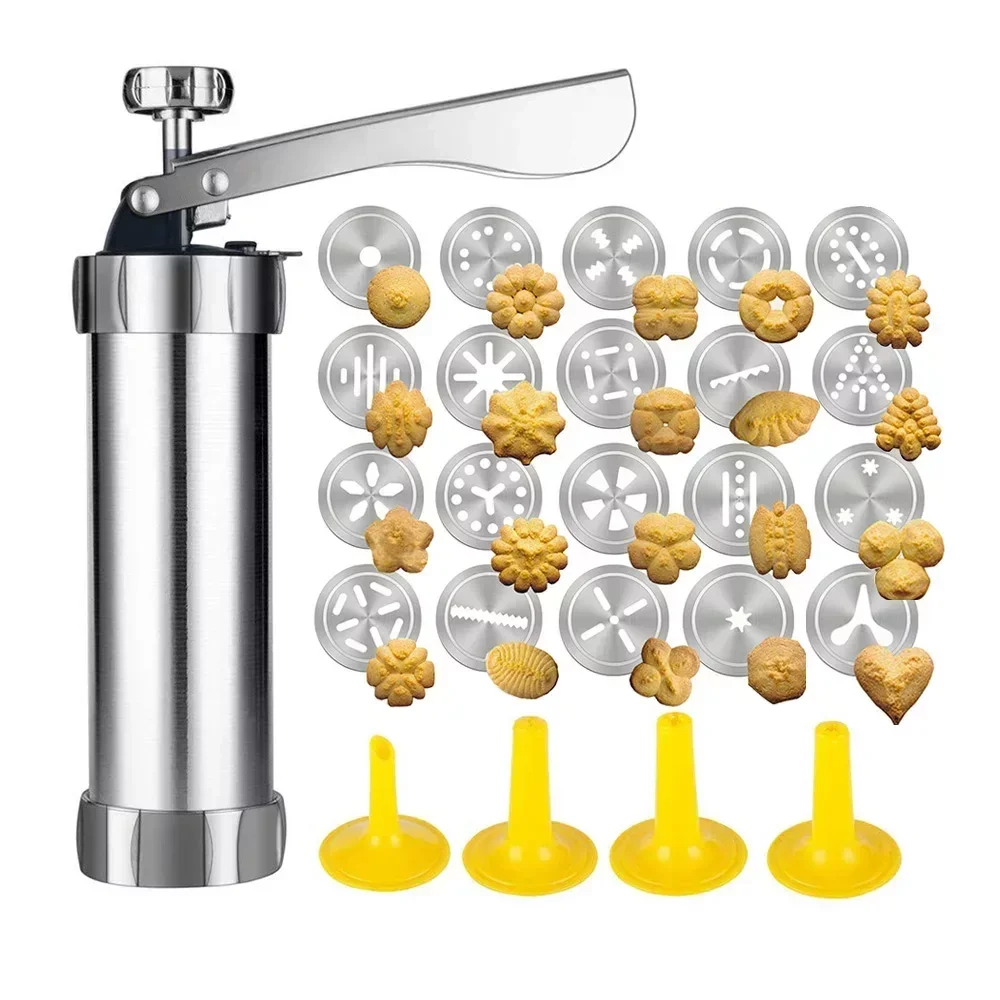 10/20pcs Cookie Press Machine Stainless Steel Biscuit Extruder Press Cookie Gun Kit Set DIY Biscuit Maker Baking Supplies