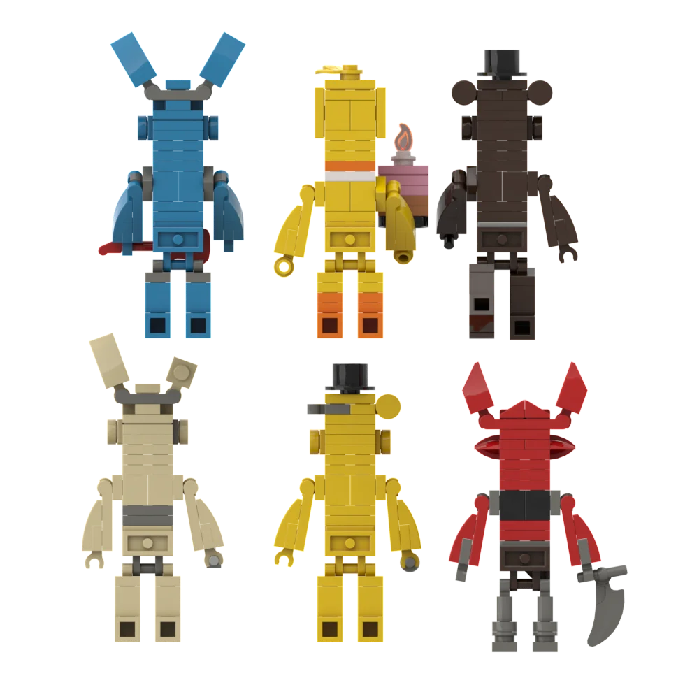 New Five Nights Fedy Building Blocks Set A Series of FNNAF Action Figures  Bo-nie Fre-dy Chi-cca Bricks Toys For Children GIfts