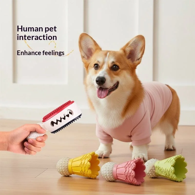 Interactive Badminton-Style Dog Chew Toy Bite-Proof, Boredom Relief & Teeth Cleaning Fun Puzzle Stick for Dogs