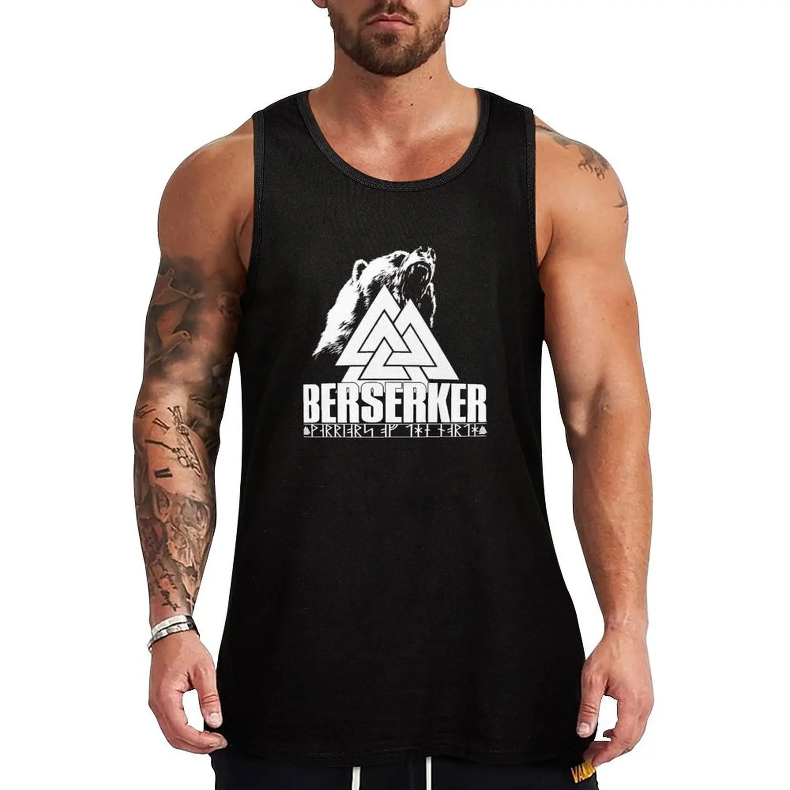 

viking bear, bear, celtic, viking warrior, berserker, mythology Tank Top vests for men T-shirt men Male vest sleeveless