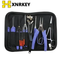 XNRKEY-Chaves Quebradas Remoção Kit Set, Lock Locking Repair Tools, Ferramentas de reparo, facilmente fora de bloqueio, Ferramentas KLOM, 19pcs, tomadas