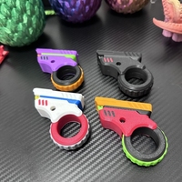 3D Print Azu EDC Pushing Card Slider Gun Fidget Spinner Multi Functional Ratchet Decompression Toy Portable Fingertip Gyro Gift
