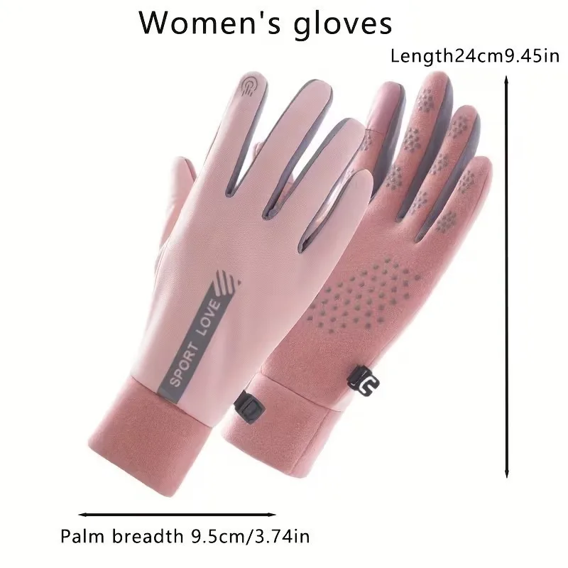 قفازات شتوية للنساء مقاومة للماء من الصوف الحراري لركوب الدراجات قفازات مقاومة للبرد ومقاومة للرياح للتزلج والجري وركوب الدراجات