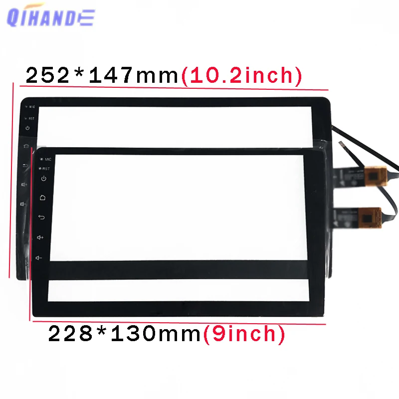 2.5D 9 /10.2 inch XY-PG9020-FPC-A11 X 6PIN 252*147 251*147 229x130mm Touch Screen Car GPS Navigation Sensor Glass XSX101-A1 FPC