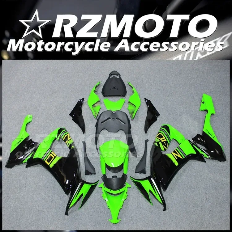 

4Gifts New ABS Full Fairings Kit Fit For KAWASAKI ZX-10R ZX10R 2008 2009 2010 08 09 10 Bodywork Set Custom Green Black