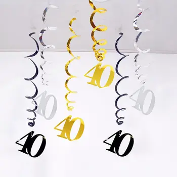 6件/套 螺旋形16 18 21 25 30 40 50 60 70 80 90歲生日裝飾掛飾 生日掛飾 派對裝飾 8 最佳銷售 30歲生日快樂 - №2