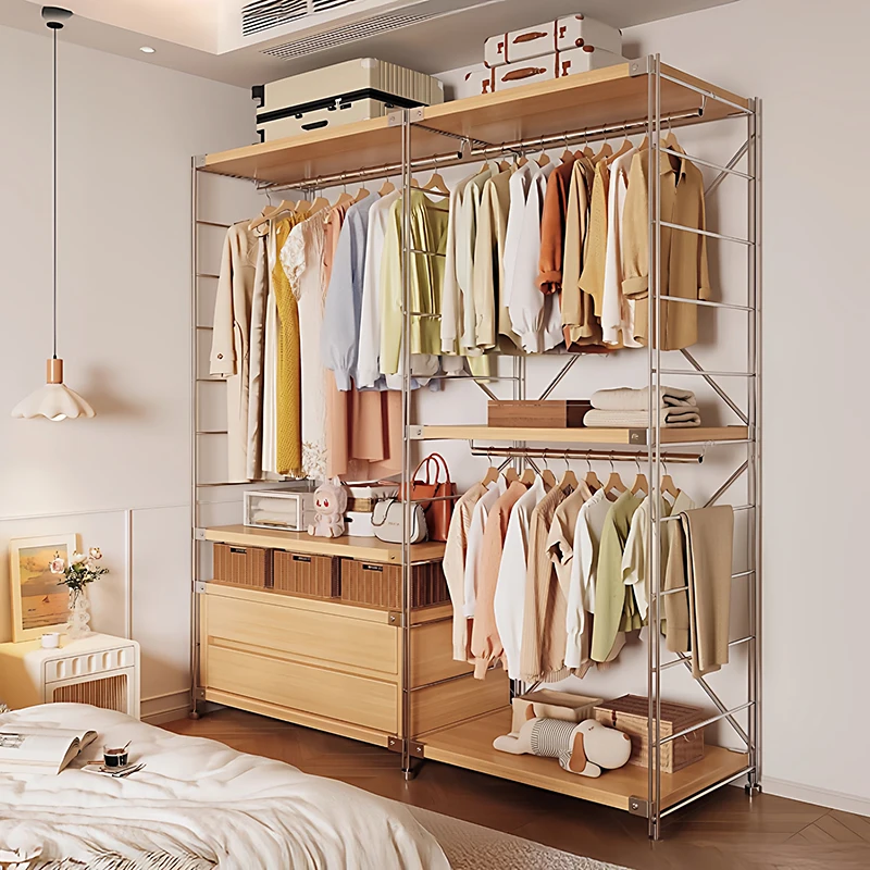 Perchero multifunción creativo, montaje de ropa, armario, Perchero multifuncional con estante, Perchero Pared, muebles de armario